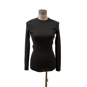 Charcoal gray D&G Dolce & Gabbana ribbed wool sweater tunic 40 S